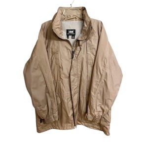 VTG Helly Hansen Brown Helly Tech Vented Nylon Hooded Packable Jacket Size Large