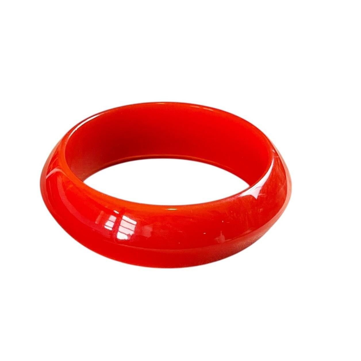 Vintage Red Lucite/acrylic Statement Bangle Bracelet Chunky Wide