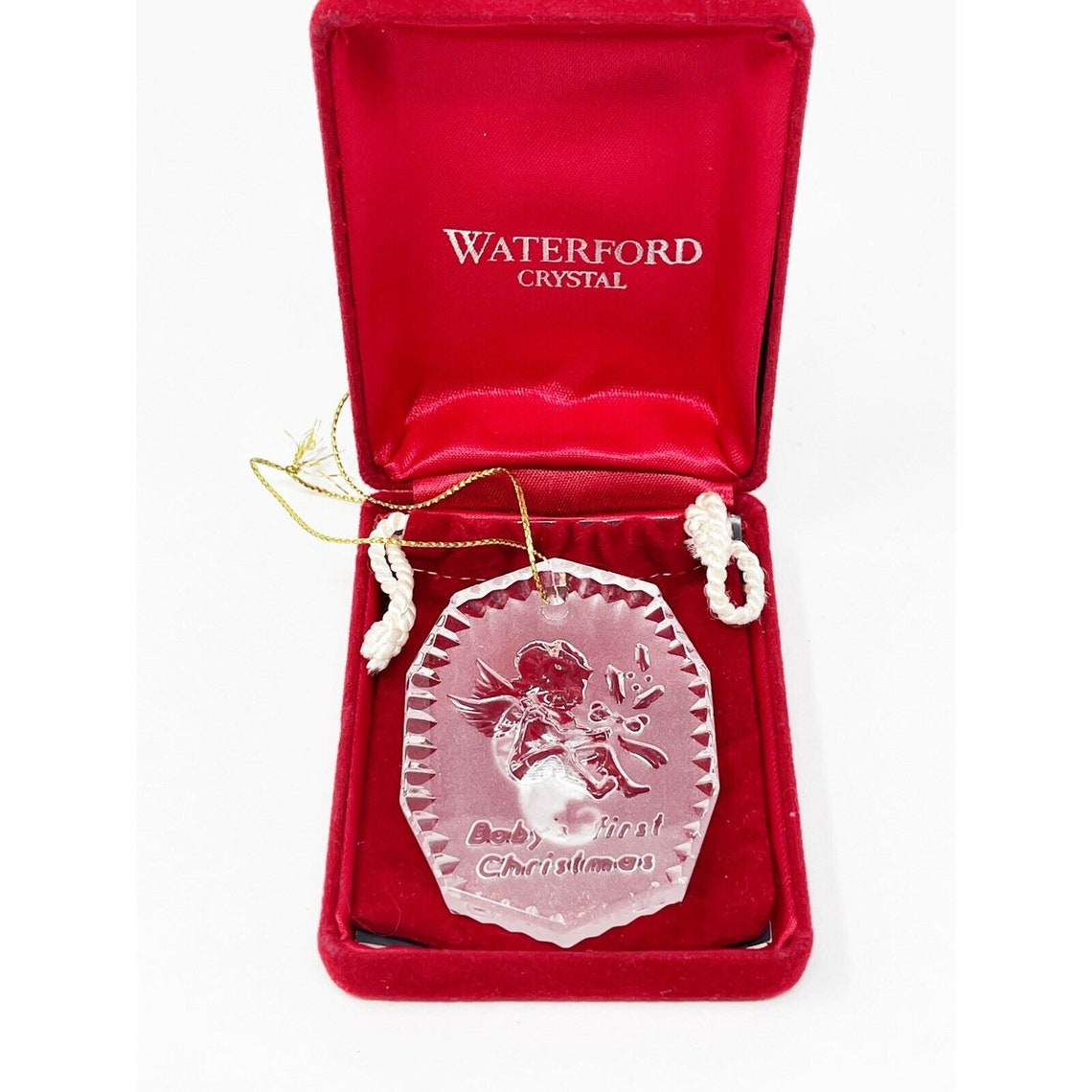 Waterford Crystal Baby es First Christmas Ornament Samt Beutel Etsy