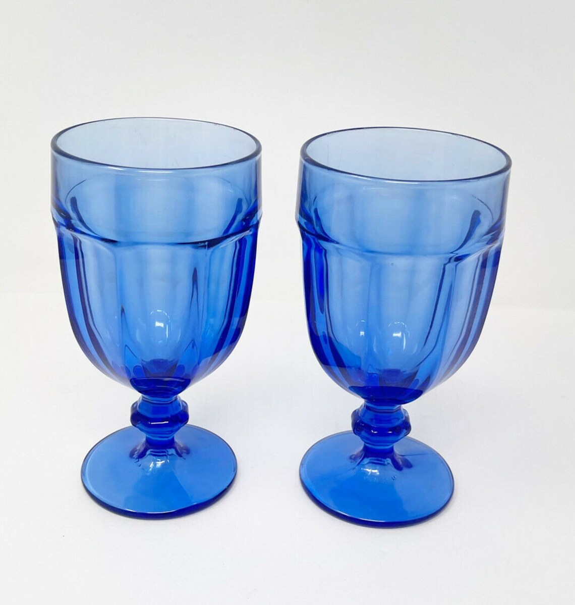 Vintage Duratuff 2 Libbey Dusky Blue Goblets Stemmed Etsy