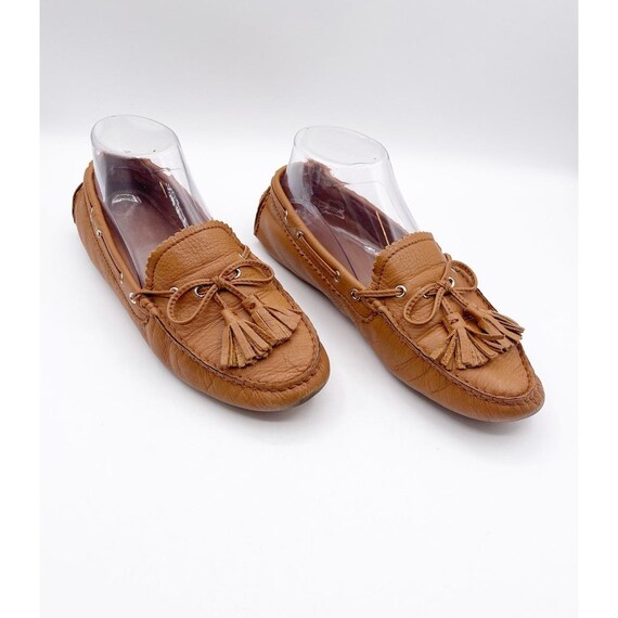 Coach Nadia Tan Leather Tasseled Slip on Driving Moccasin  display picture 2