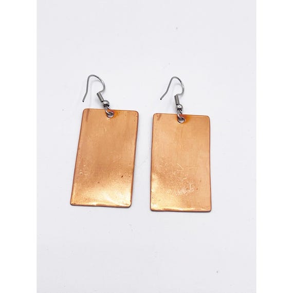 Handmade Flame Painted Copper Dangle Earrings Abs… - image 3