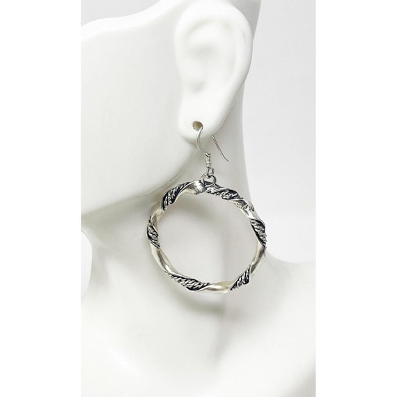 vintage design hoop pierce silver 925 Vintage Round .925 Sterling