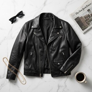 Black Leather Moto Jacket Women, Genuine Leather Biker Jacket, Classic Motorcycle Jacket, Silver Zipper, Fall Leather Jacket, Gift for Her