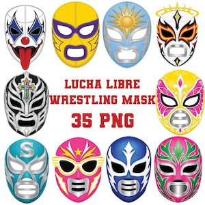 Lucha Libre Wrestling Masks Clipart | 35 Mexican Designs (Digital Download)