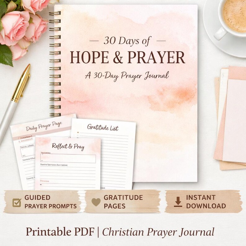 Christian Prayer Journal Printable PDF I 30 Day Prayer Journal I Faith ...