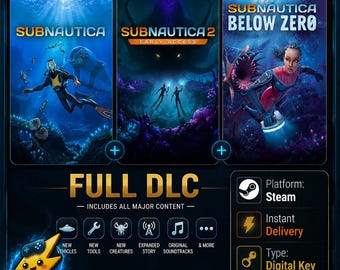 Subnautica 1, 2, Below Zero Bundle Steam Key (PC/WIN) Vollspiel Online, DLC