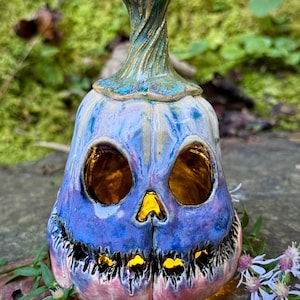 Handmade Ceramic Jack-o-Lantern, Original Ghoulie Spook, Sculpted Ceramic Pumpkin, Heirloom Halloween Decor