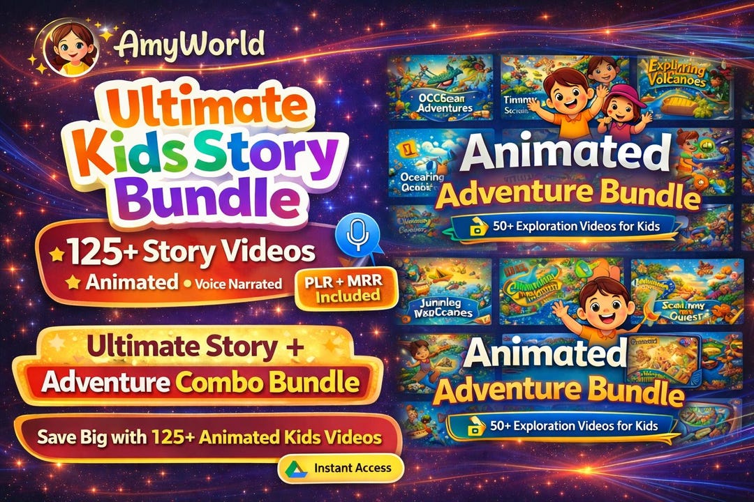 Animated Kids Story & Adventure Bundle – 125+ Voice Narrated Videos ...