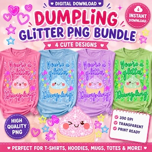 Du bist ein Glitzer-Dumpling-PNG-Bundle, Glitzer-Dumpling, süßes Dumpling, Dumpling-PNG, Kawaii-Dumpling, trendiges Streifen-PNG