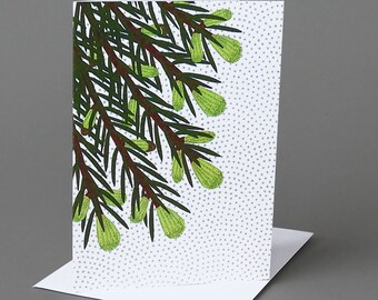 Spring Spruce: A nature inspired blank notecard celebrating spring in Vermont