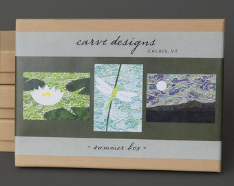 Summer - A boxed set of 10 nature inspired blank notecards. Plastic free packaging