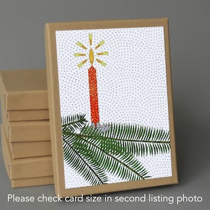 Christmas Candle: A boxed set of 10 blank traditional and nostalgic Christmas cards. Plastic free packaging