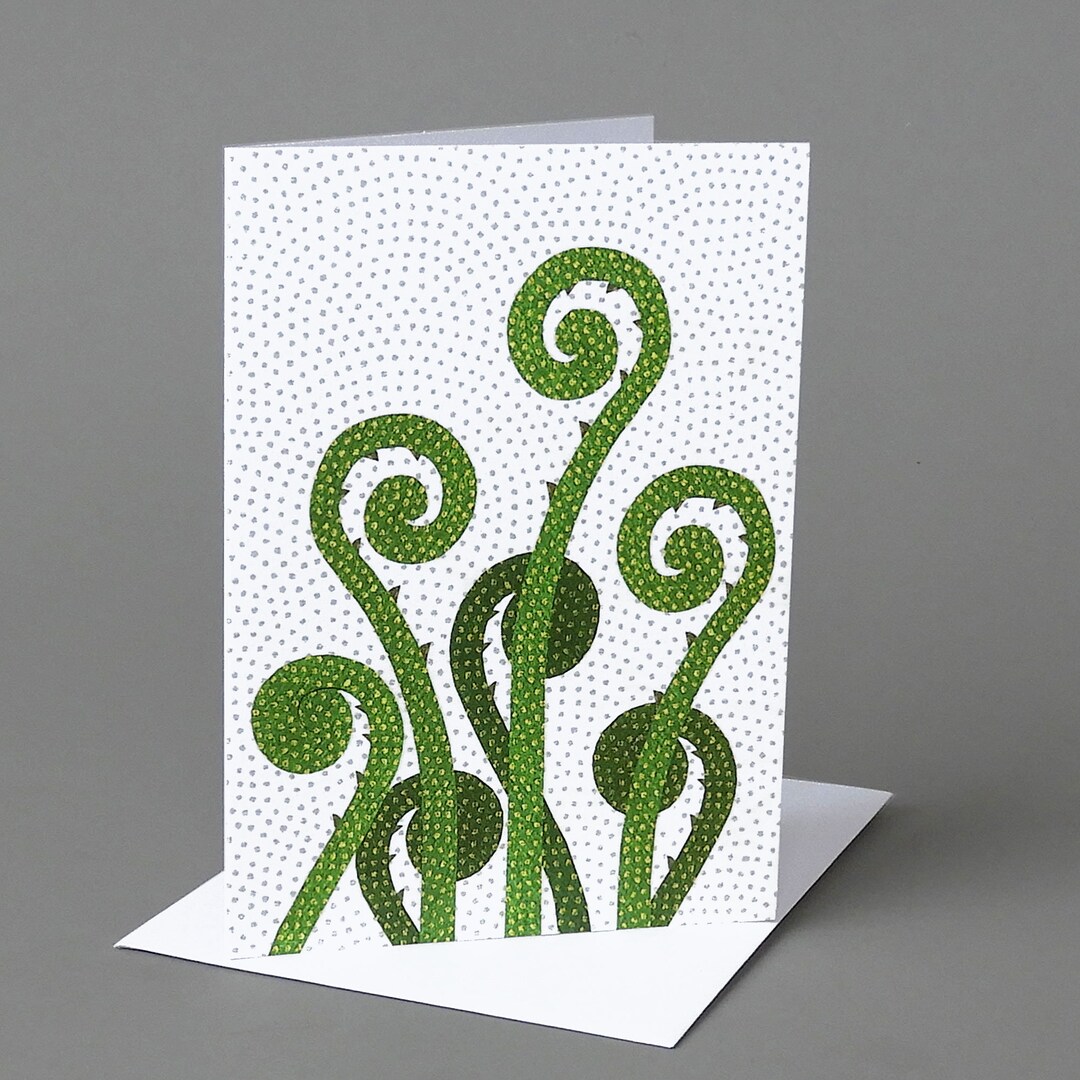 Fiddlehead Ferns A Nature Inspired Blank Notecard , Origami Paper