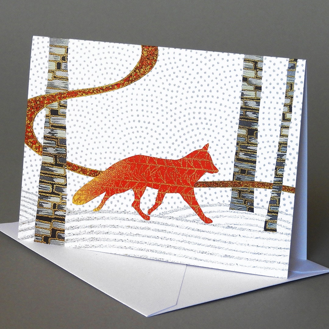 Notelets With Fox Pattern Red Fox: A Nature Inspired Blank Notecard, Winter, Vermont - Etsy