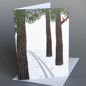 Ski Tracks: A boxed set of 10 nature inspired holiday cards, plastic free packaging image 3