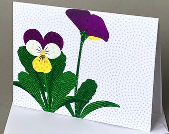 Johnny-Jump-Up: A nature inspired blank notecard, spring, purple