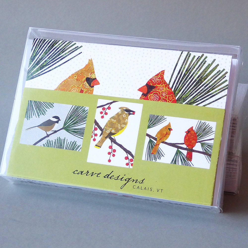 Winter Birds: A boxed set of ten blank notecards nature | Etsy