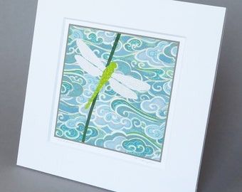 Dragonfly: A nature inspired matted giclee print