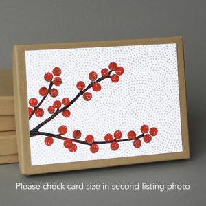 Winterberry Holiday Card: A boxed set of 10 blank nature-inspired cards. Plastic free packaging!