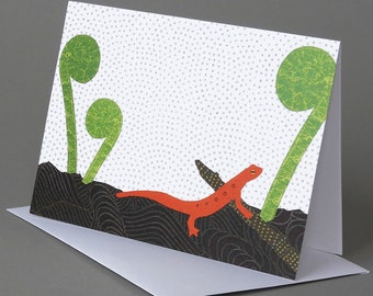 Red Eft: A nature inspired blank notecard, Vermont, spring