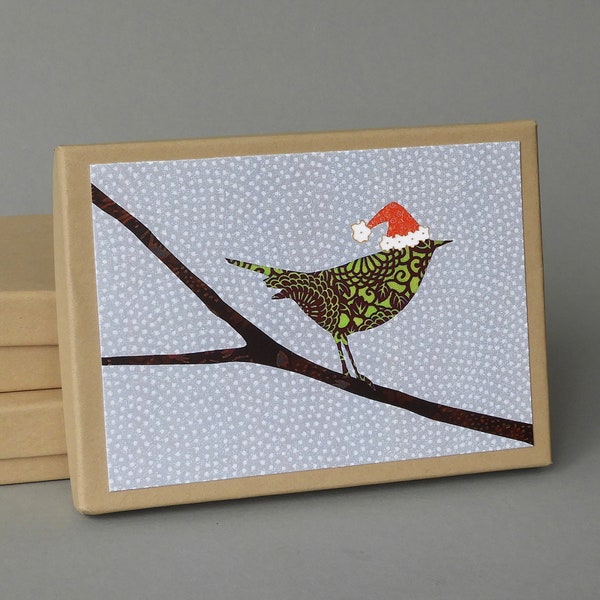 Bird in Santa Hat: A boxed set of 10 blank Christmas cards, nature inspired, plastic free packaging