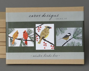 Winter Birds: A boxed set of ten blank notecards, nature, birds, Christmas card. Plastic free packaging