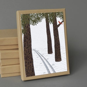 Ski Tracks: A boxed set of 10 nature inspired holiday cards, plastic free packaging