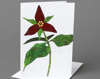 Purple Trillium: A nature inspired blank note card , origami paper ,  spring