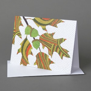 Red Oak: A nature inspired blank notecard, Vermont, autumn, acorn