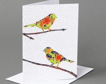 Spring Birds- A nature inspired blank card, birds