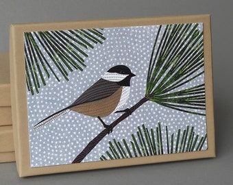 Chickadee: A boxed set of 10 blank nature inspired Christmas cards, plastic free packaging