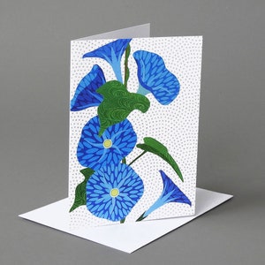 Morning Glory: A nature inspired blank notecard, summer, blue