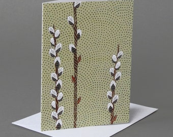 Pussy Willow: A nature inspired blank notecard, origami paper