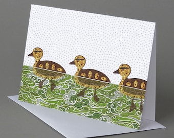 Ducklings: A nature inspired blank notecard to celebrate spring