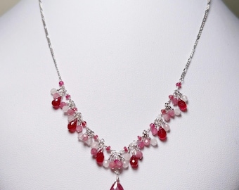 Tourmaline Silver 925 Necklace Rose garden