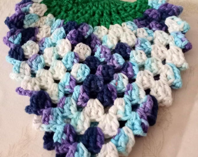 Cotton crocheted grape cluster hot pad