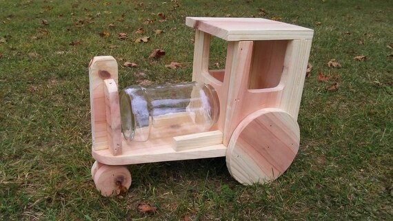Reclaimed Cedar Farm Tractor Squirrel Feeder Etsy