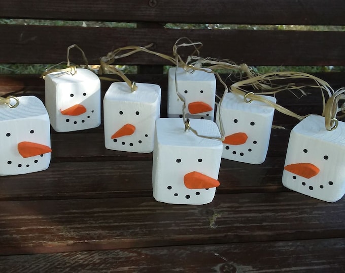 Wooden snowmen ornament kits - sets of 6, 12 , 24, 50, 100- unfinished