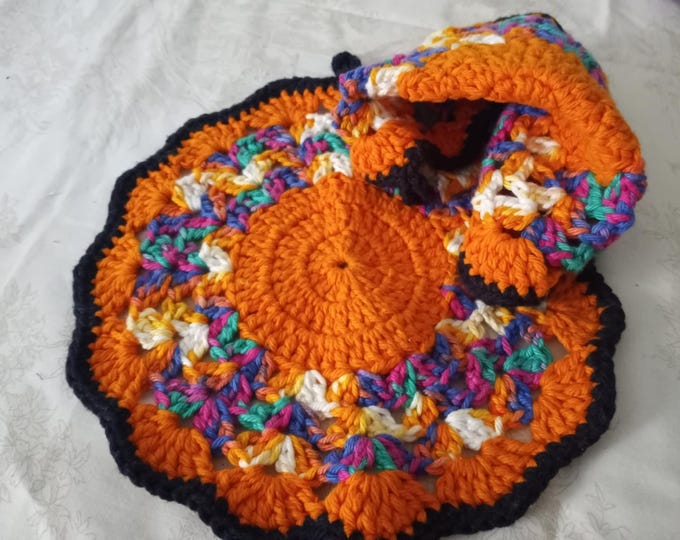 Crochet cotton fiesta potholder/dish cloth set