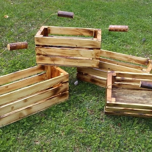 Alte Holzkiste/Mini Blume/Kieferzapfen/Geschenk Kiste/Seifenkiste/Bastelkiste aus Altholz