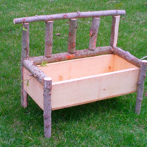 LIMITED EDITION Rustic log planter bench