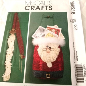 McCalls M6216 kerstmannetje en kerstmantasje, ongesneden in de fabriek gevouwen patroon en schriftelijke instructies