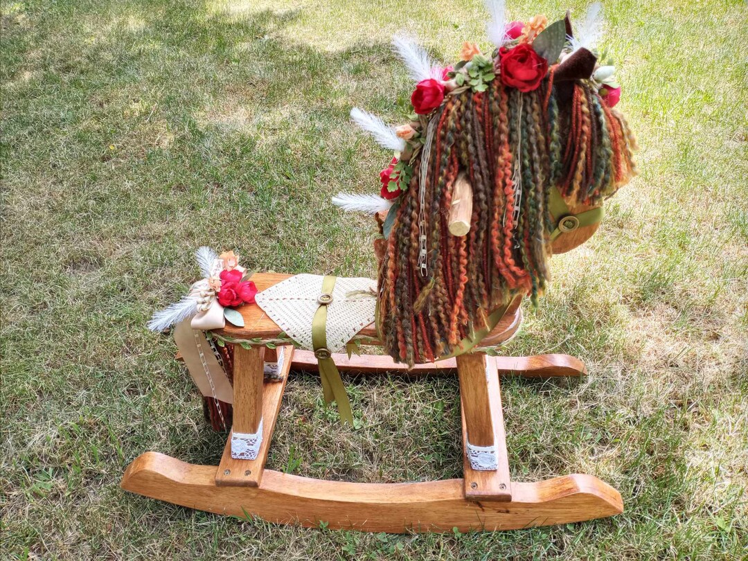 Vintage Remade Earthtone Wooden Rocking One of a Kind Decorative Doll ...