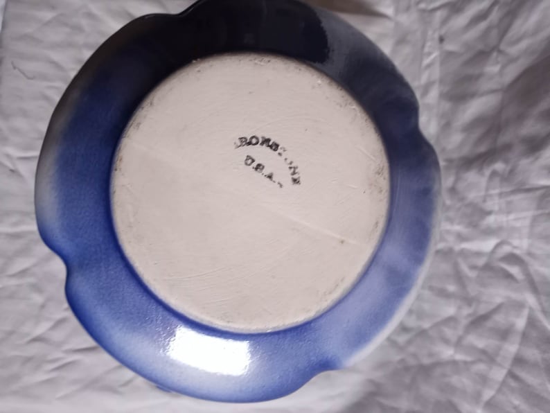 Vintage Cobalt Blue Large Ironstone USA Pottery Pitcher and Etsy