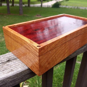 Handcrafted multi woods small keepsake hinged box