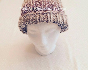 Hand knitted beanie cap hat