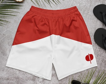 Pantalones cortos deportivos Omni-Man – Ropa deportiva Viltrumite, pantalones cortos de entrenamiento rojos, blancos y negros