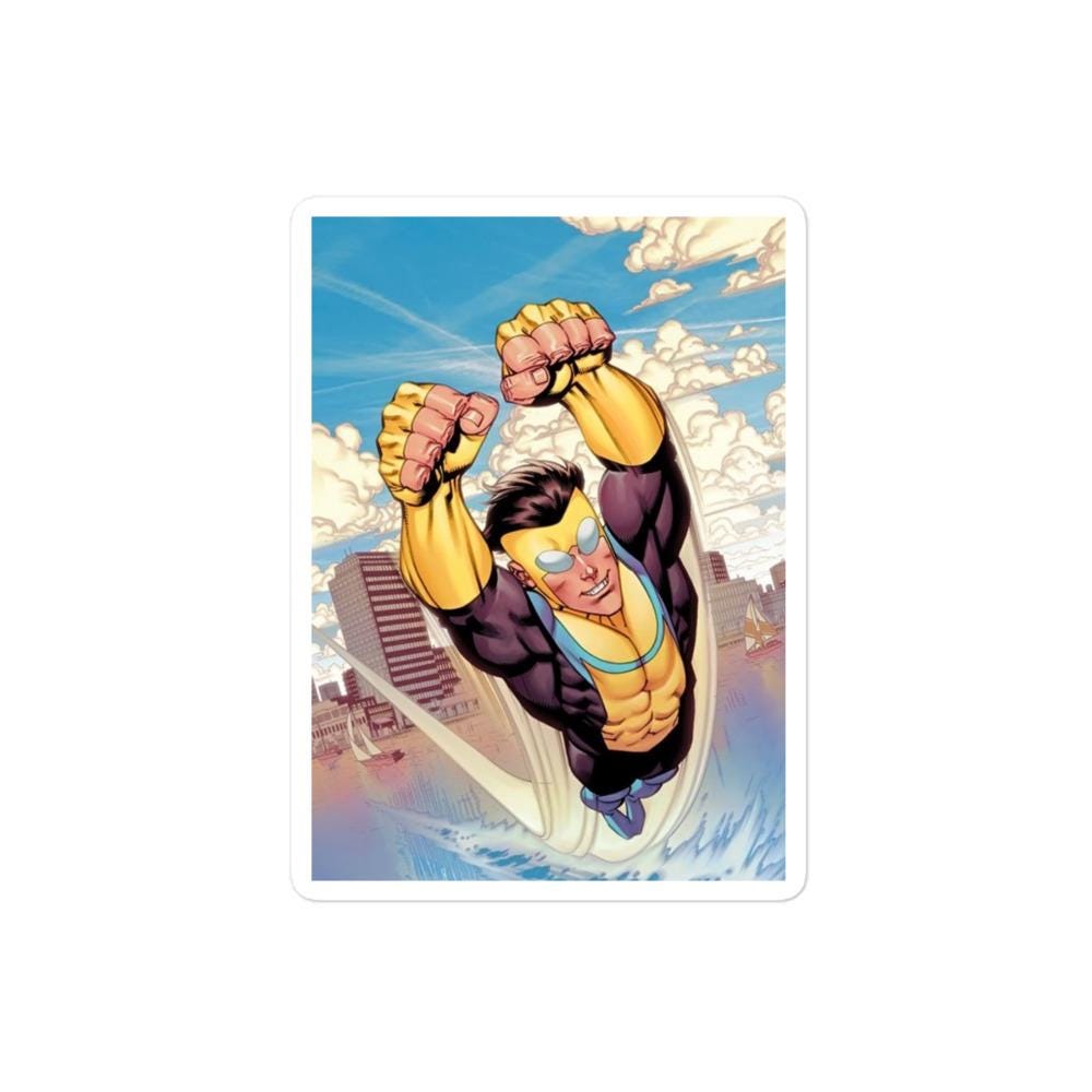 Invincible Flying Sticker Invincible Mark Grayson Vinyl Sticker – Comic Art Laptop Decal, Water ...
