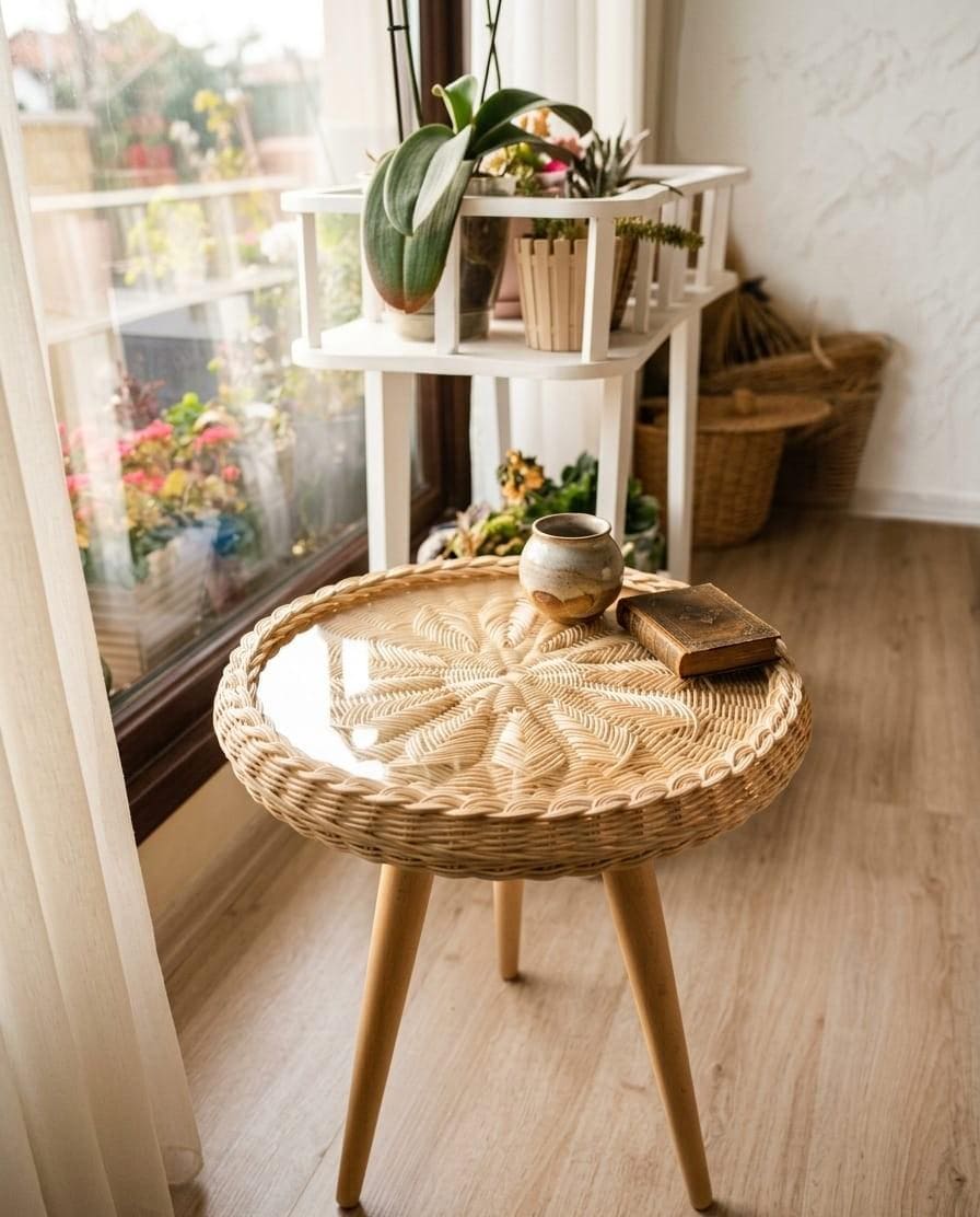 Rattan side table - Etsy 日本